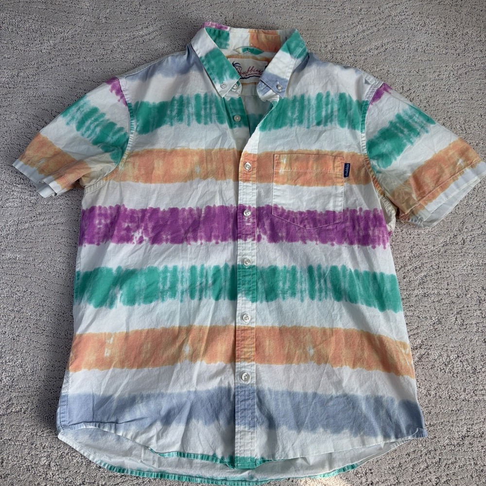 Men's Chubbies Medium Short Sleeve The‎ Dye Button Shirt Beach Resort